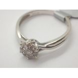 18ct white gold diamond cluster ring size N RRP £1200.