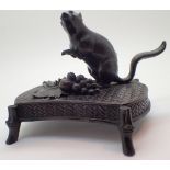 Japanese bronze study of a squirrel from Meiji period 1868 - 1912 modelled on its hind legs with
