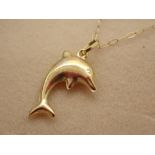 9ct gold dolphin necklace