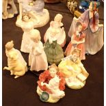 Eight Royal Doulton figurines all first quality CONDITION REPORT: No cracks,