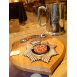 Merseyside blue shield mounted badge and related mug