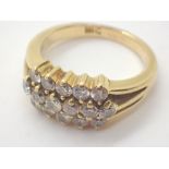 18ct gold ring with sixteen diamonds size J
