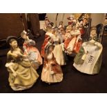 Seven Royal Doulton figurines all first quality CONDITION REPORT: No cracks,