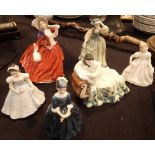 Six Royal Doulton figurines all first quality CONDITION REPORT: No cracks,