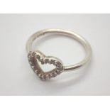 Pandora 925 silver heart ring size N / O