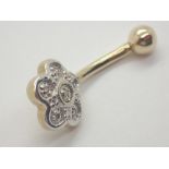 9ct gold belly button stud