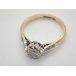 18ct gold diamond solitaire with diamond shoulders