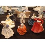 Seven Royal Doulton figurines all first quality CONDITION REPORT: No cracks,