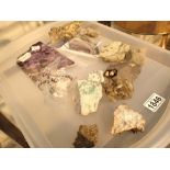 Collection of fossil specimens including amethyst etc