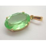 Tested 18ct gold large green stone pendant from China