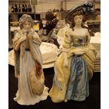 Two Royal Doulton figurines Eliza Farren Countess of Derby HN 3442 257/5000 and Sophia Charlotte