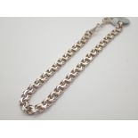 Solid silver fancy double link bracelet stamped 925