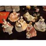 Six Royal Doulton figurines all first quality CONDITION REPORT: No cracks,