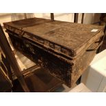 Large antique metal ships trunk marked Admiral Right Honourable Stanhope Hawke RN (1863 -1936) 90 x