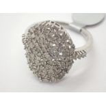 Silver fancy diamond baguette cluster ring from The Jewellery Channel size T approximately 1ct