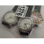 Three gents wristwatches CONDITION REPORT: All three wristwatches are working at