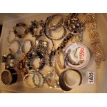 Tray of costume jewellery bangles and bracelets