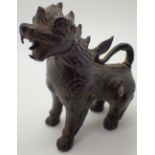 Bronze Oriental snarling Dog of Fo H: 13 cm