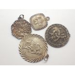 Four silver St Christopher pendants