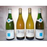 Two bottles of 2003 Chateau Gaudrelle Vouvray and two bottles of 1990 Macon Lugny Les Charmes