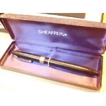 14ct gold ribbed Sheaffer fountain pen with original box