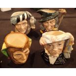 Four Royal Doulton small character jugs CONDITION REPORT: No cracks,