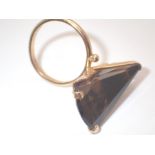 9ct gold smoky quartz dress ring 6.