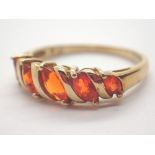 9ct gold and fire opal ring size N