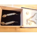 Two Rennie Mackintosh design silver jewellery sets