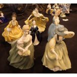 Six Royal Doulton figurines all first quality CONDITION REPORT: No cracks,