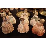 Six Royal Doulton figurines all first quality CONDITION REPORT: No cracks,