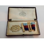 Boxed silver masonic jewel stamped 925