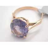 Tested 18ct gold antique large alexandrite solitaire ring size O