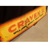 Large vintage Craven A painted metal sign L: 240 cm