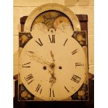 Walnut cased longcase clock with seconds and date dials and rolling moon H: 239 cm