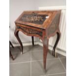 19thC continental inlaid and ormulu mounted bureau for restoration