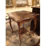 Edwardian mahogany square table with undertier