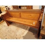 Pitch pine antique church pew L: 160 cm