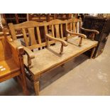 Elm seated garden bench CONDITION REPORT: Solid with no wobbles or signs of rot etc.