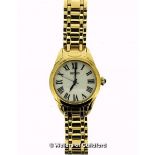 *Ladies' Seiko wristwatch, circular cream textured dial with Roman numerals, in gold coloured