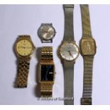 Selection of five gentlemen's watches, including Rotary, Sekonda, Seiko