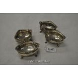 A set of four oval silver salts, Chester 1899, 214g.
