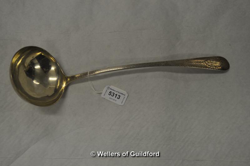 Scottish silver soup ladel, bright cut decoration, Edinburgh 1784, 177g