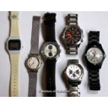 *Selection of six wristwatches, including Fossil, Breil (Lot subject to VAT)
