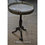 *Metal tripod side table, marble top (Lot subject to VAT)
