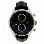 *Gentlemen's Tag Heuer Carrera automatic wristwatch, circular black dial with baton hour markers and