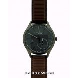 *Gentlemen's Timex iQ+ wristwatch, circular grey dial, with baton hour markers and subsidiary