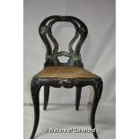 Victorian balloon back chair, painted decoration