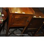 Two 19th Century mahogany pot cupboards, one with galleried top.