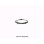 *Diamond half eternity ring, in white metal stamped as 18ct, ring size M (Lot subject to VAT)